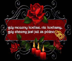Trzy czerwone świece z różami